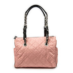 Prada - Sac fourre-tout zippé à chaîne - Rose/Noir