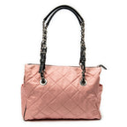 Prada - Sac fourre-tout zippé à chaîne - Rose/Noir
