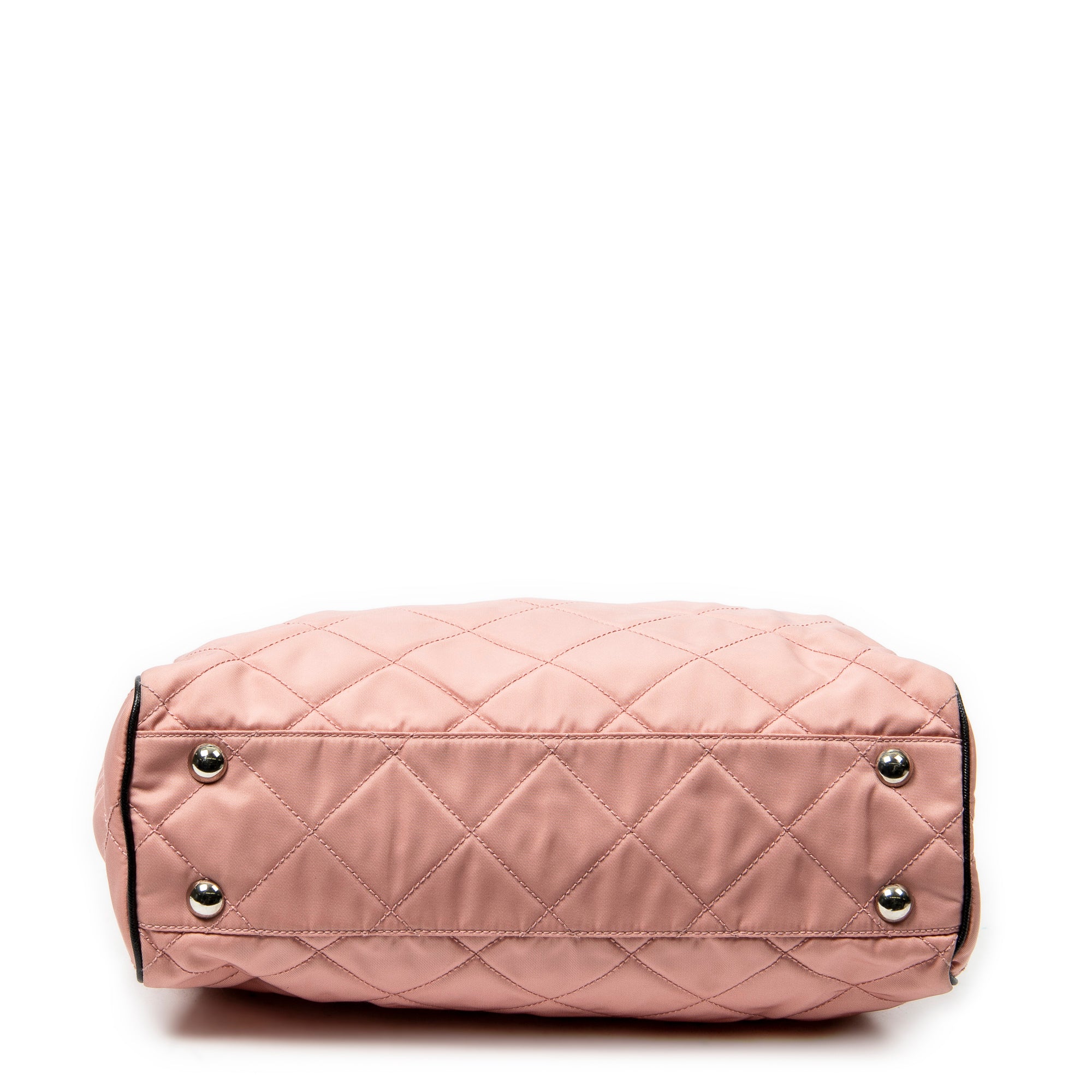 Prada - Sac fourre-tout zippé à chaîne - Rose/Noir