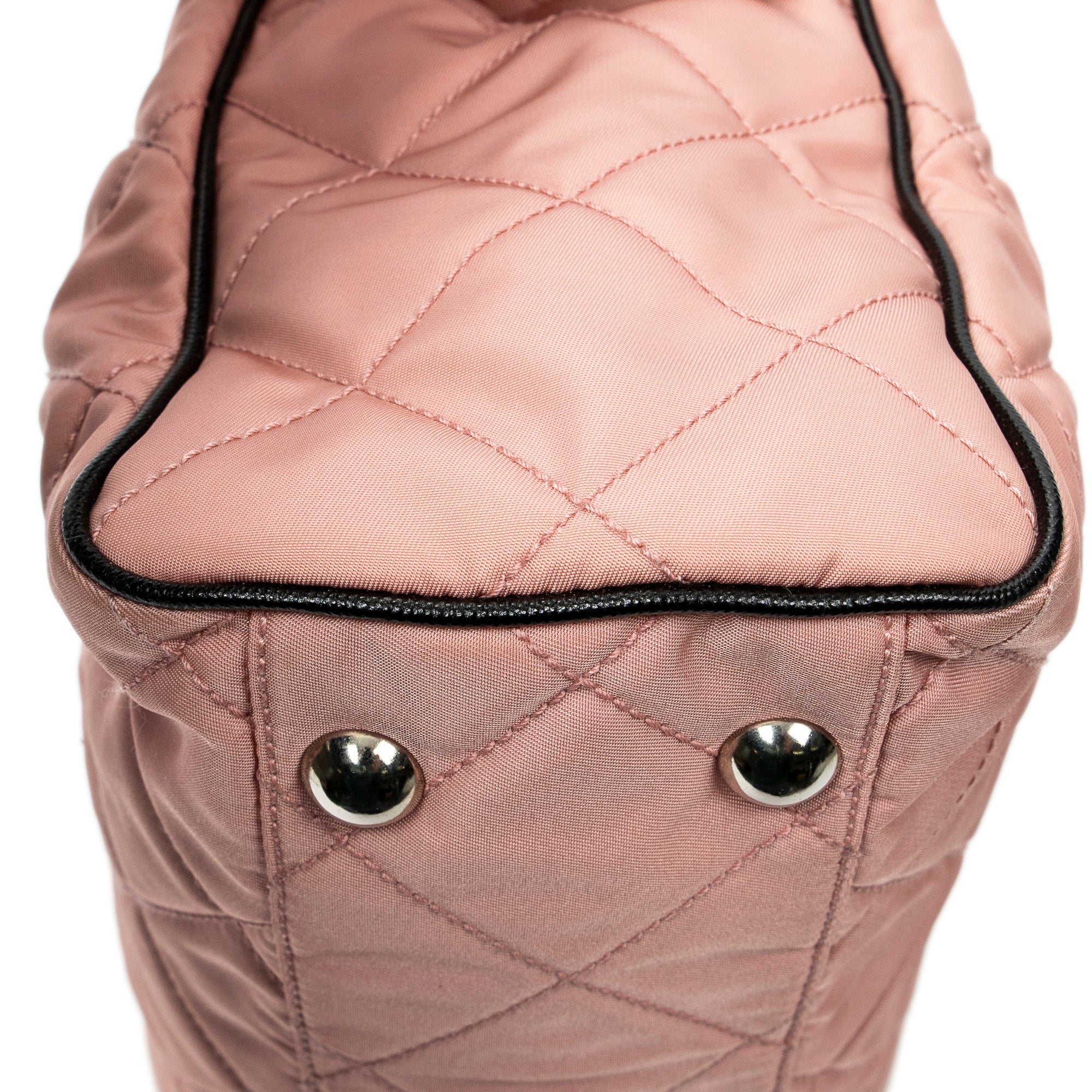 Prada - Sac fourre-tout zippé à chaîne - Rose/Noir