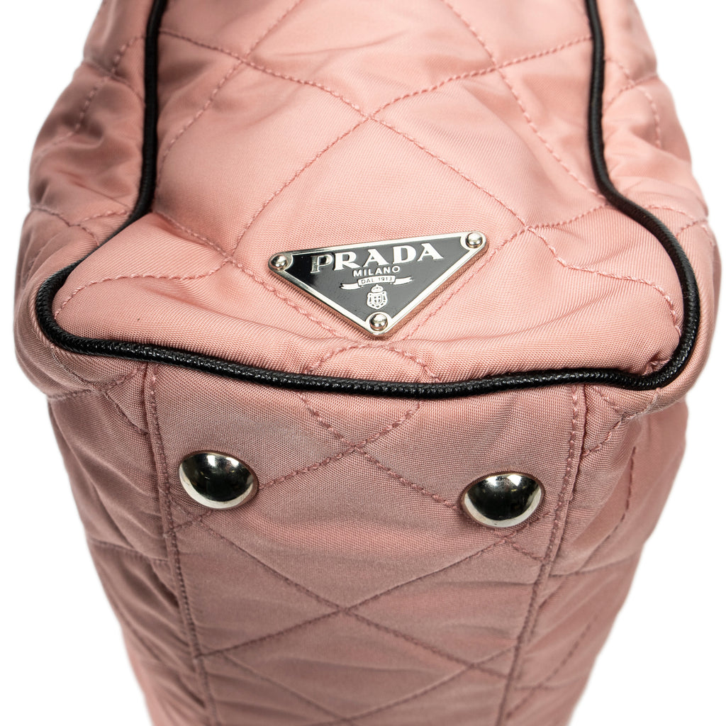 Prada - Sac fourre-tout zippé à chaîne - Rose/Noir