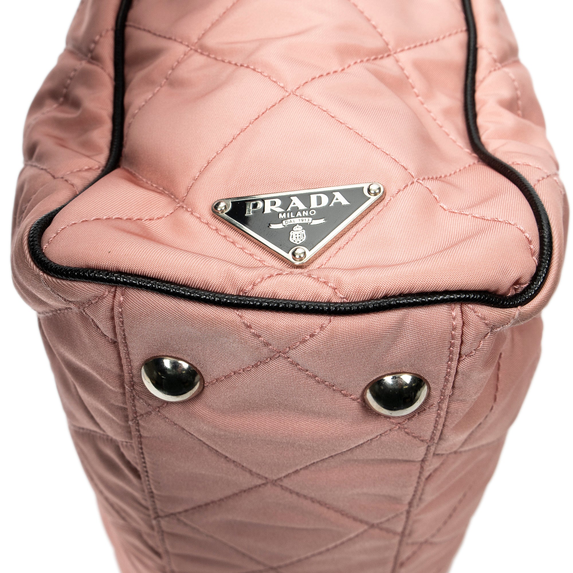 Prada - Sac fourre-tout zippé à chaîne - Rose/Noir