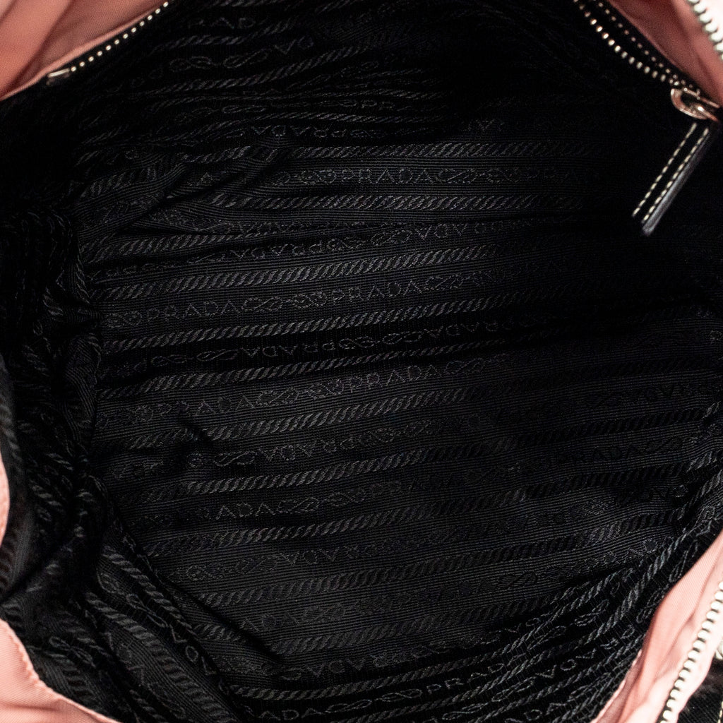 Prada - Sac fourre-tout zippé à chaîne - Rose/Noir