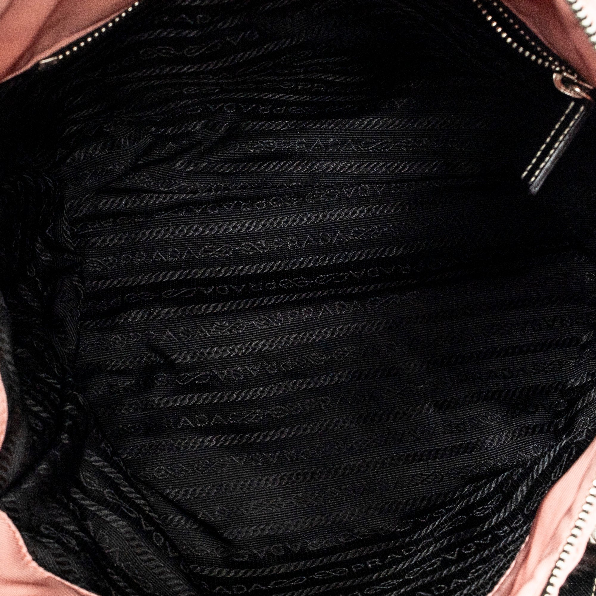 Prada - Sac fourre-tout zippé à chaîne - Rose/Noir