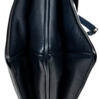 Shoulder Bag Sound Lock Flap Navy Saffiano Leather
