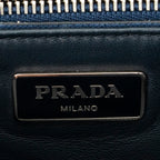 Shoulder Bag Sound Lock Flap Navy Saffiano Leather
