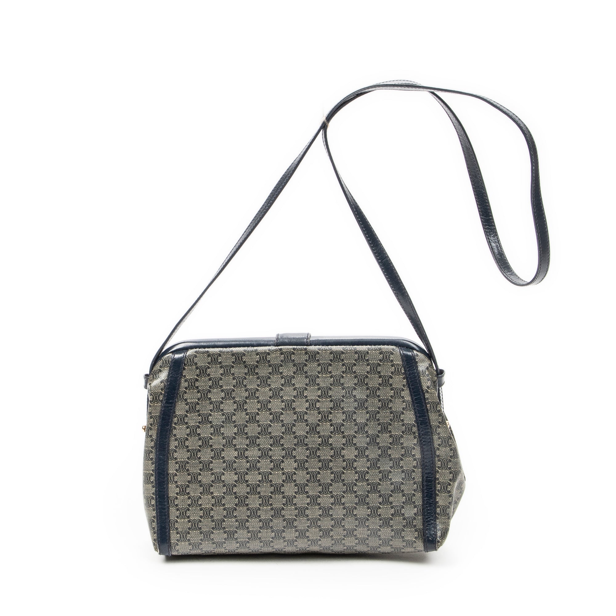 Shoulder Bag Vintage Frame Crossbody Navy Macadam Coated Canvas