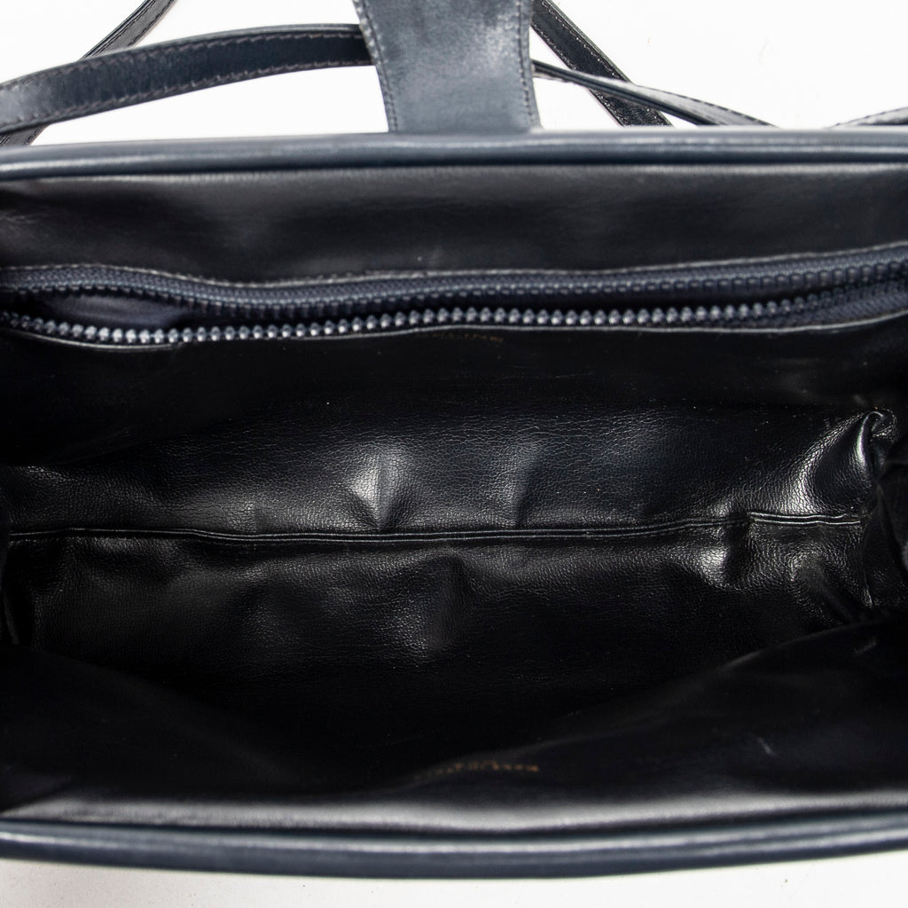 Shoulder Bag Vintage Frame Crossbody Navy Macadam Coated Canvas