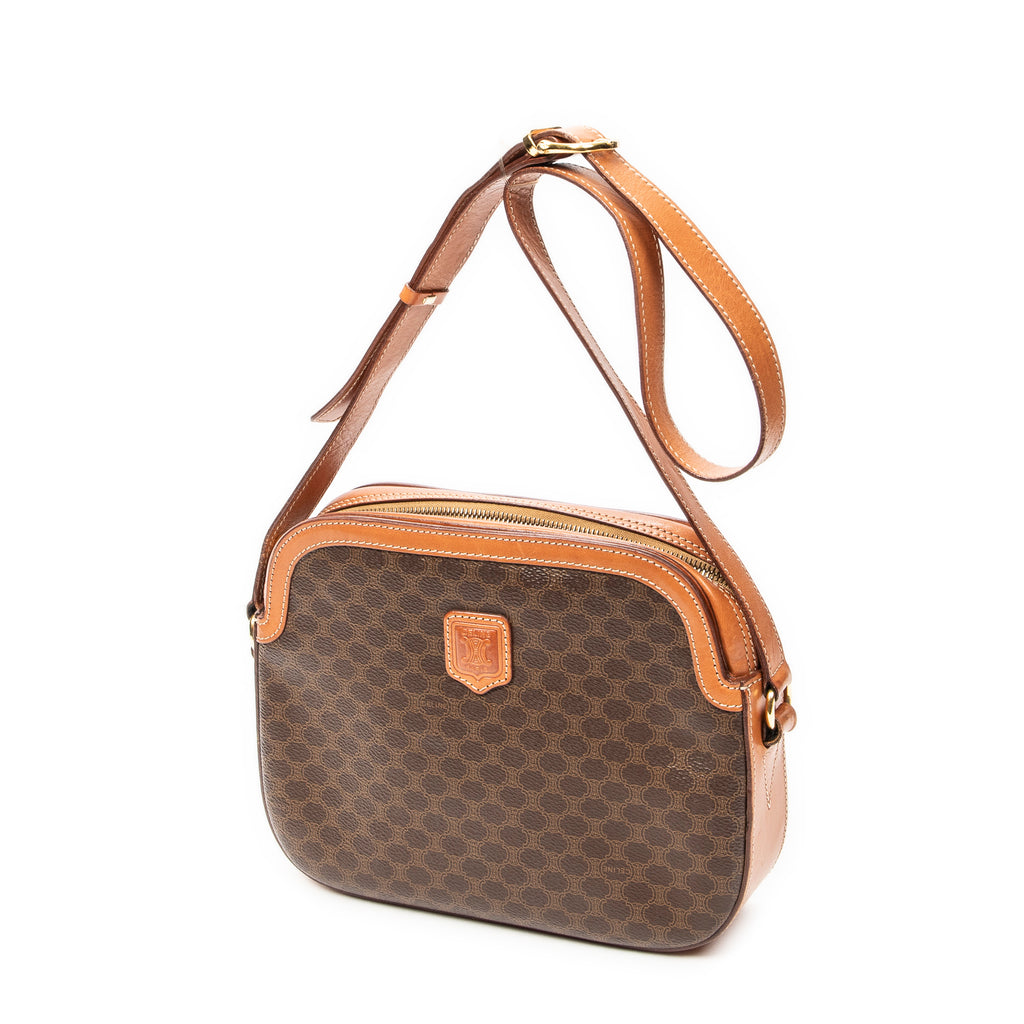 Shoulder Bag Vintage Small Crossbody Brown Macadam Coated Canvas