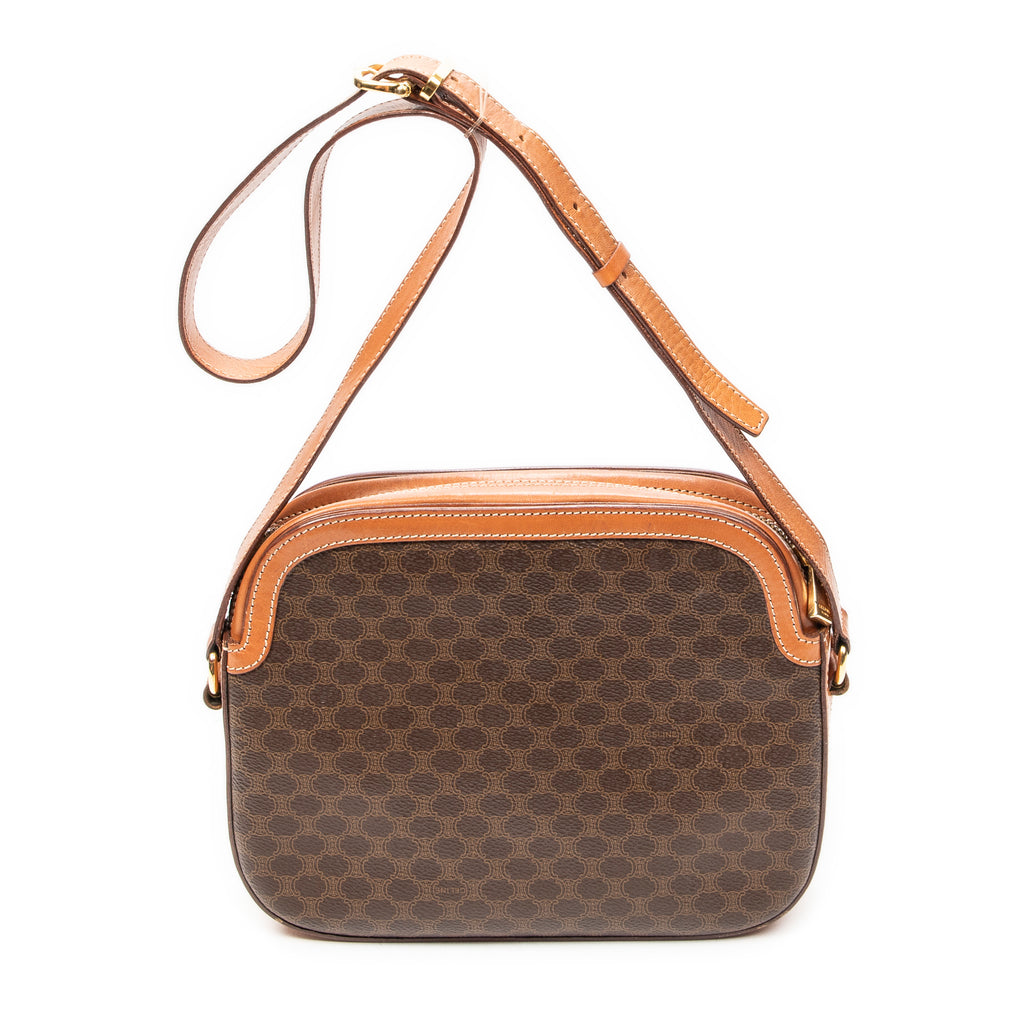 Shoulder Bag Vintage Small Crossbody Brown Macadam Coated Canvas