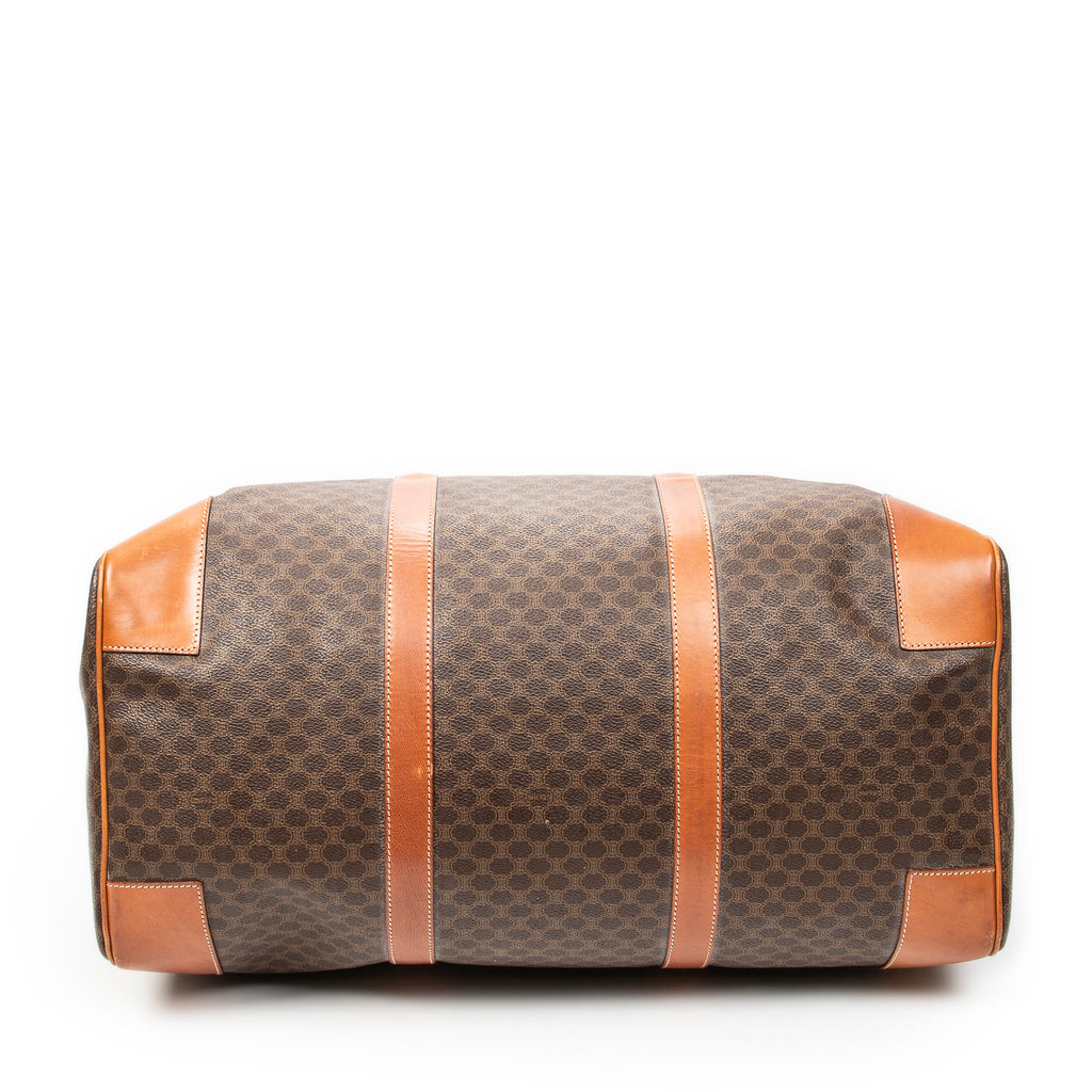 Travel Bag Vintage Large Travel Boston Brown Macadam Coated Canvas