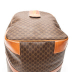 Travel Bag Vintage Large Travel Boston Brown Macadam Coated Canvas