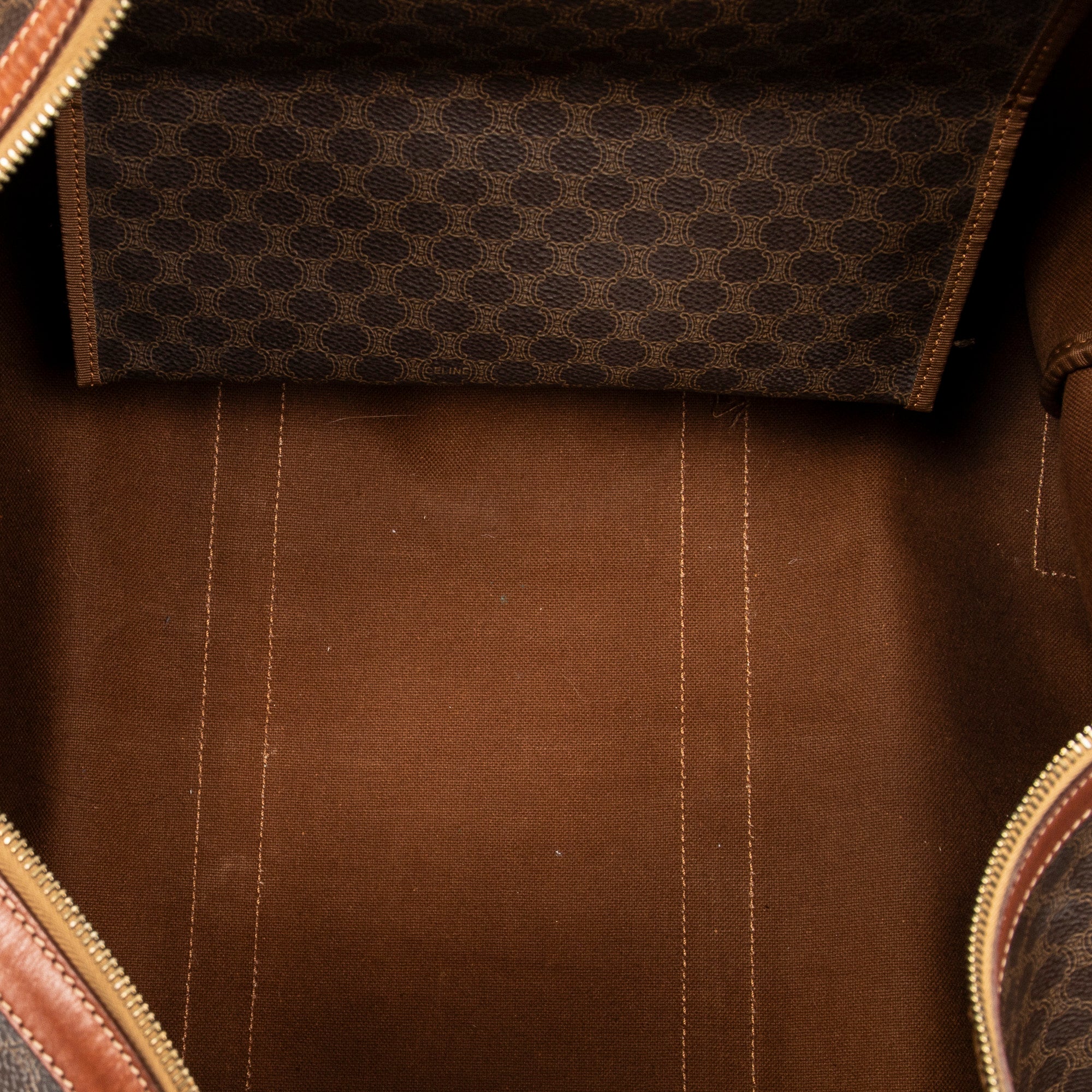 Travel Bag Vintage Large Travel Boston Brown Macadam Coated Canvas