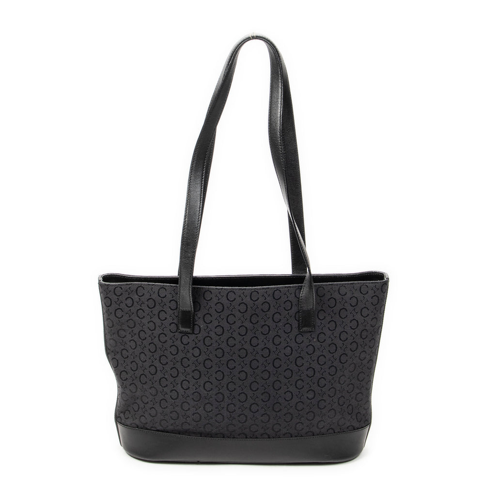 Shoulder Bag Vintage Shopping Tote Black C Macadam Canvas