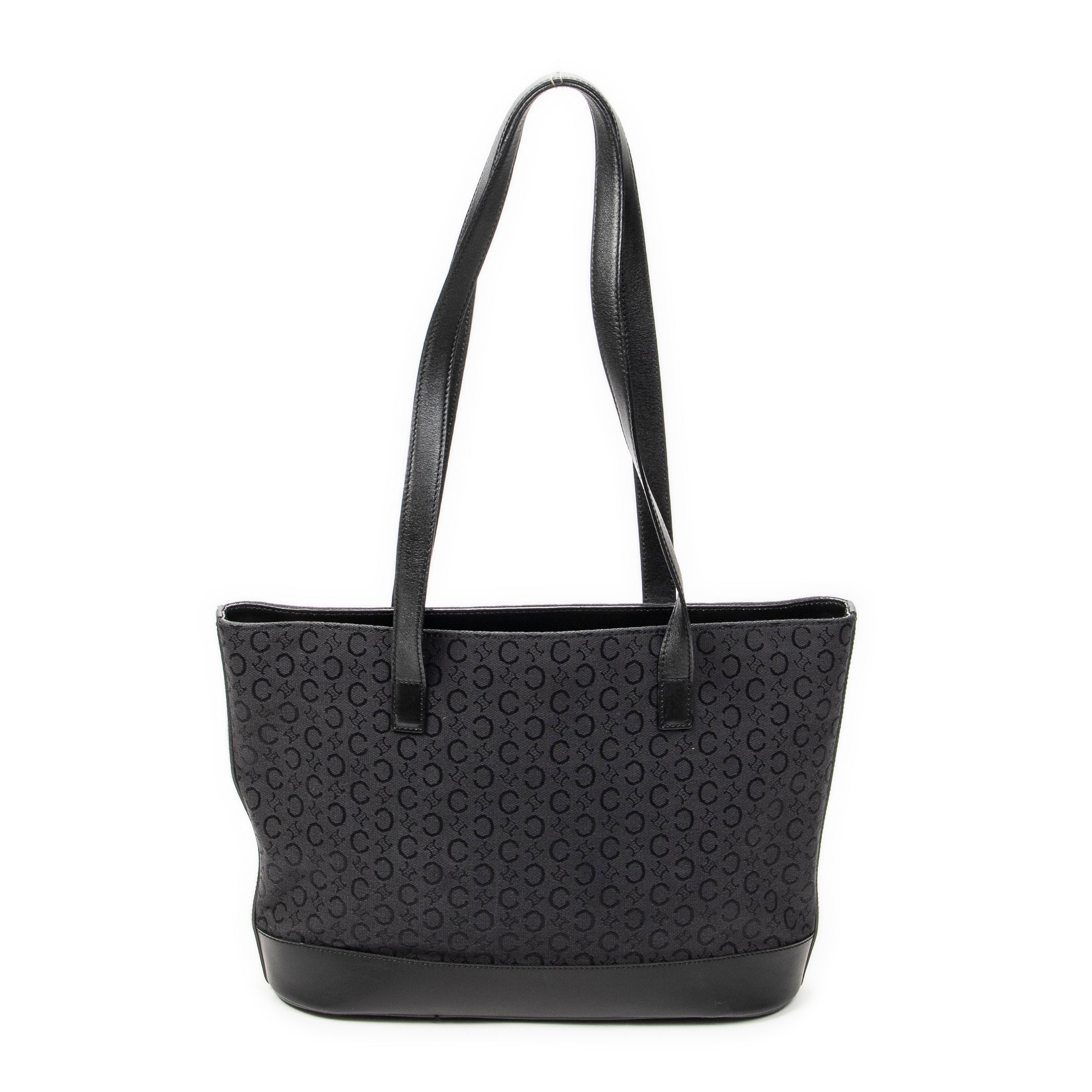 Shoulder Bag Vintage Shopping Tote Black C Macadam Canvas