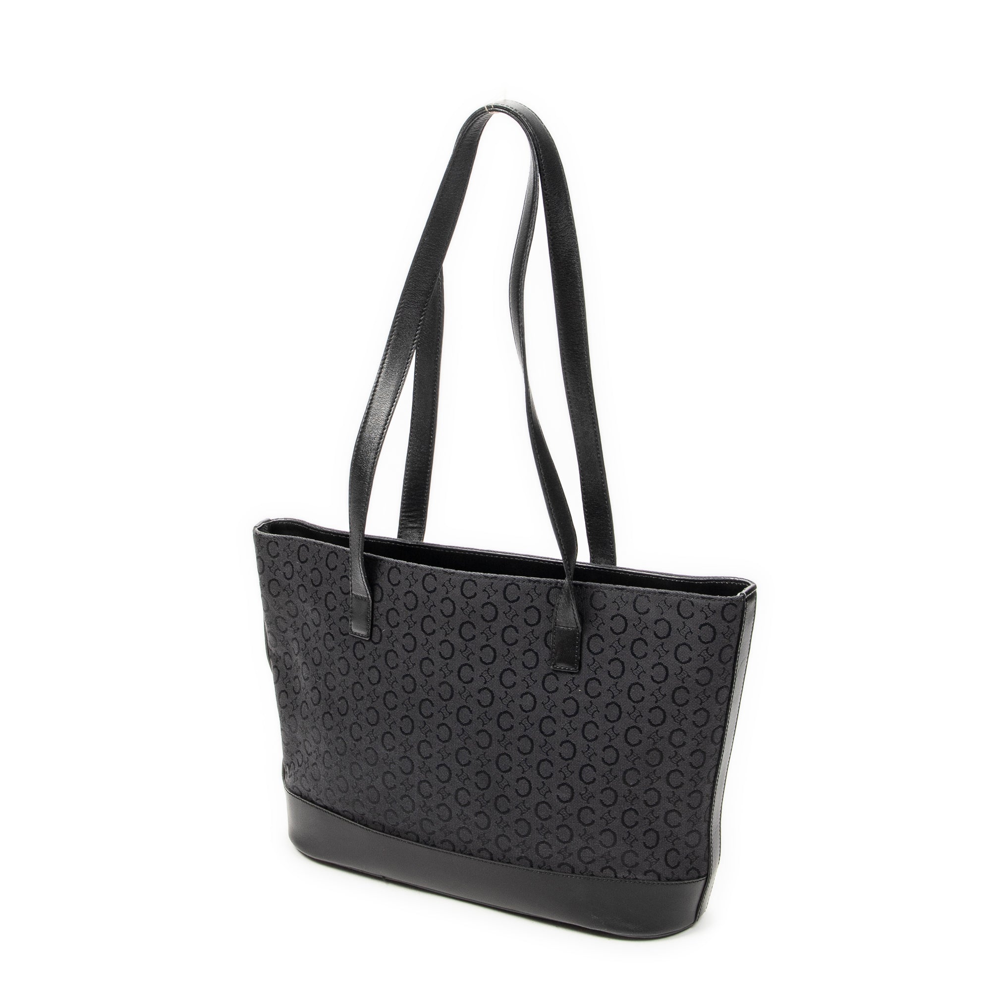 Shoulder Bag Vintage Shopping Tote Black C Macadam Canvas