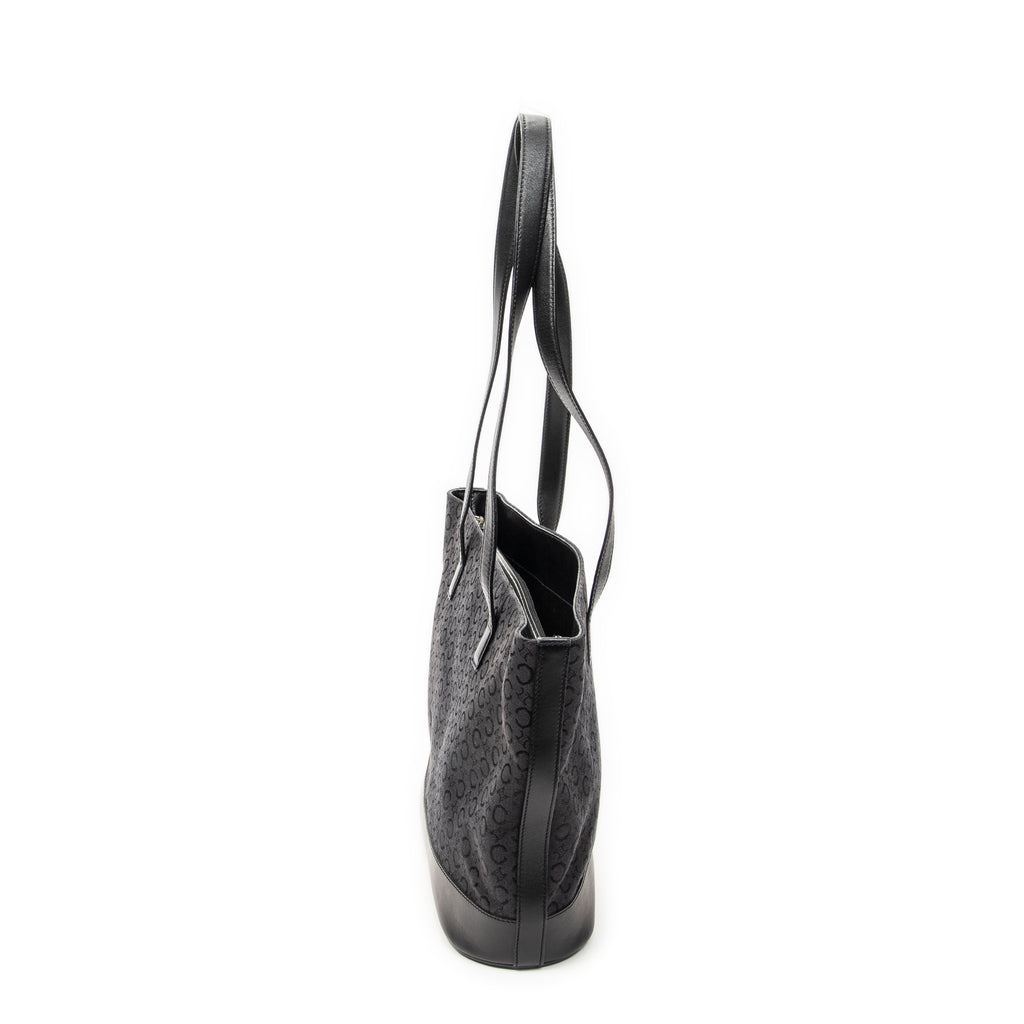 Shoulder Bag Vintage Shopping Tote Black C Macadam Canvas