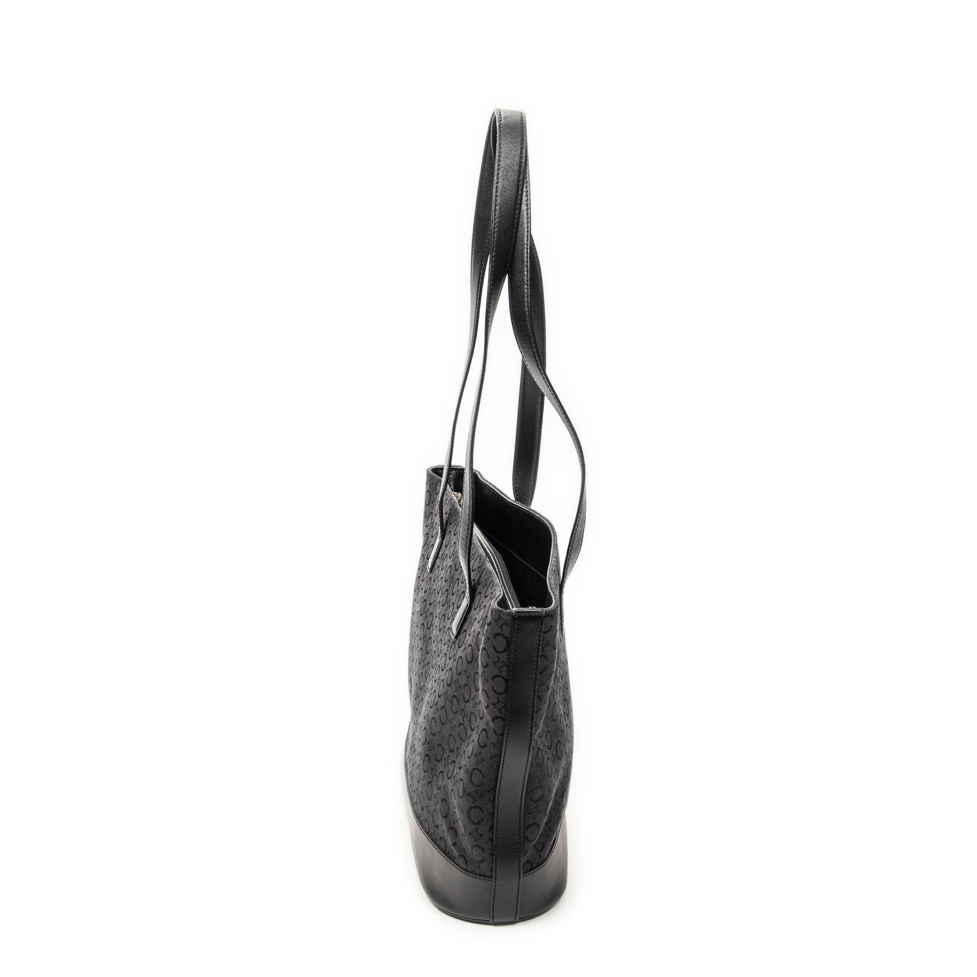 Shoulder Bag Vintage Shopping Tote Black C Macadam Canvas