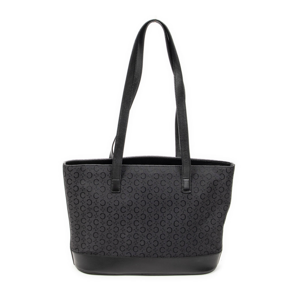 Shoulder Bag Vintage Shopping Tote Black C Macadam Canvas