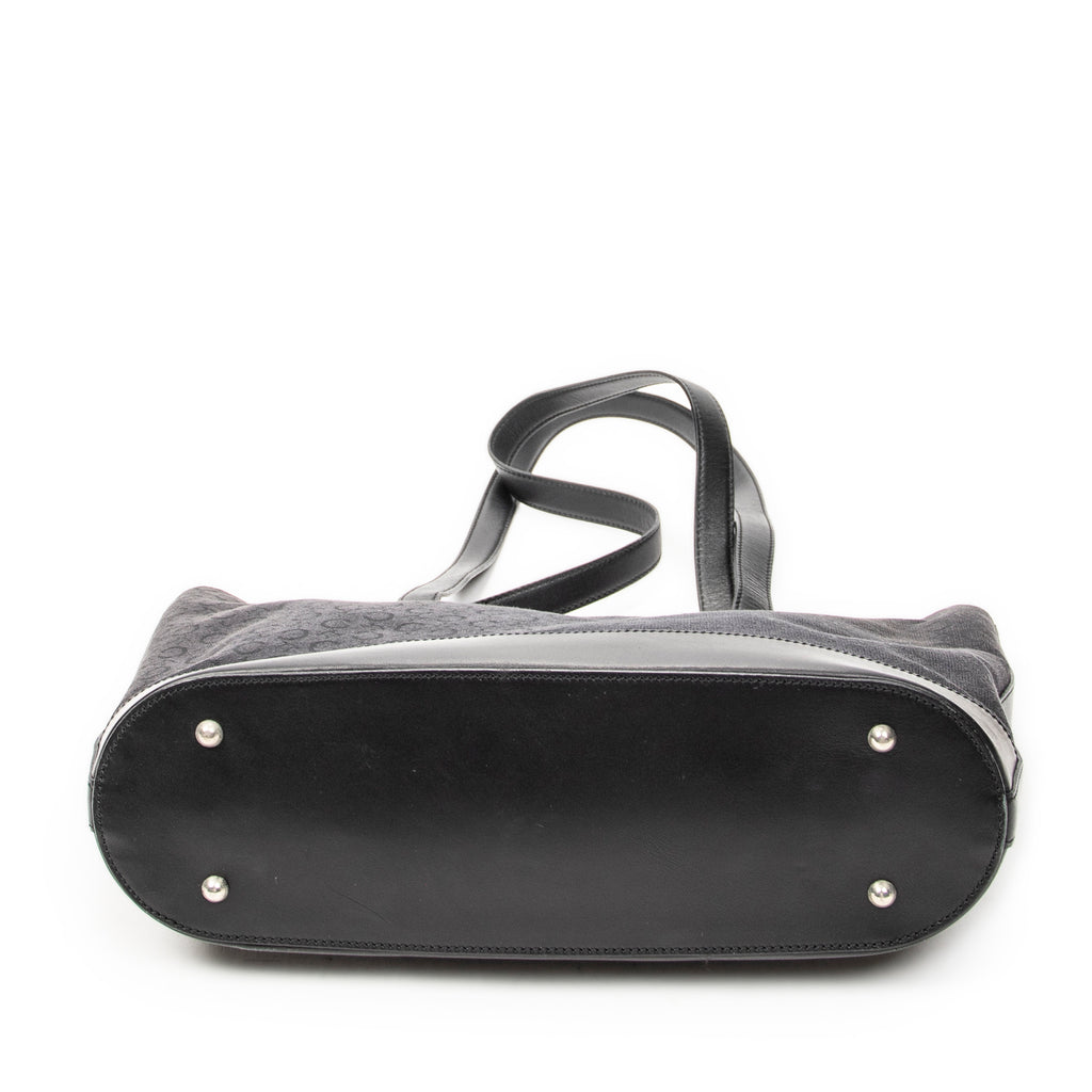 Shoulder Bag Vintage Shopping Tote Black C Macadam Canvas