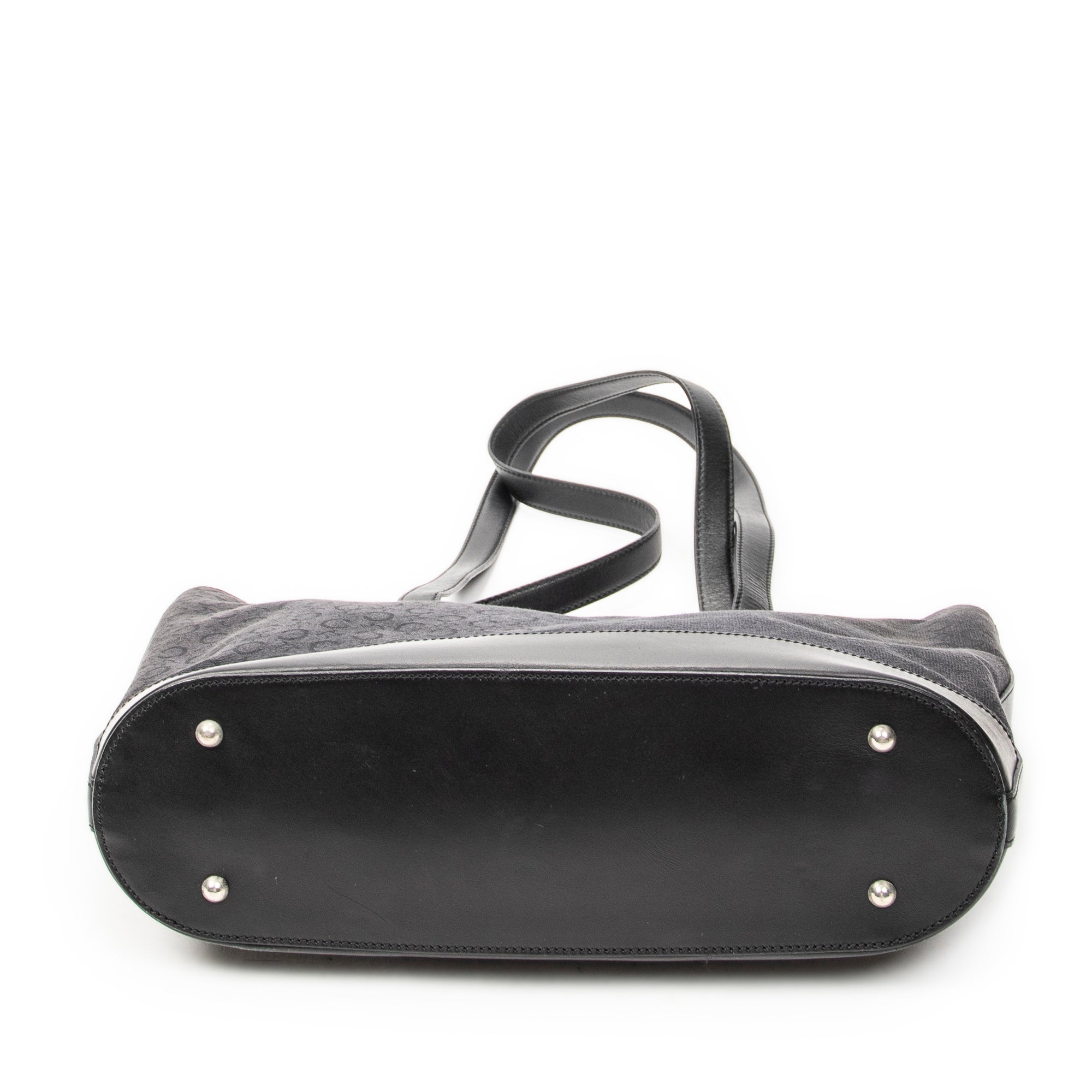 Shoulder Bag Vintage Shopping Tote Black C Macadam Canvas