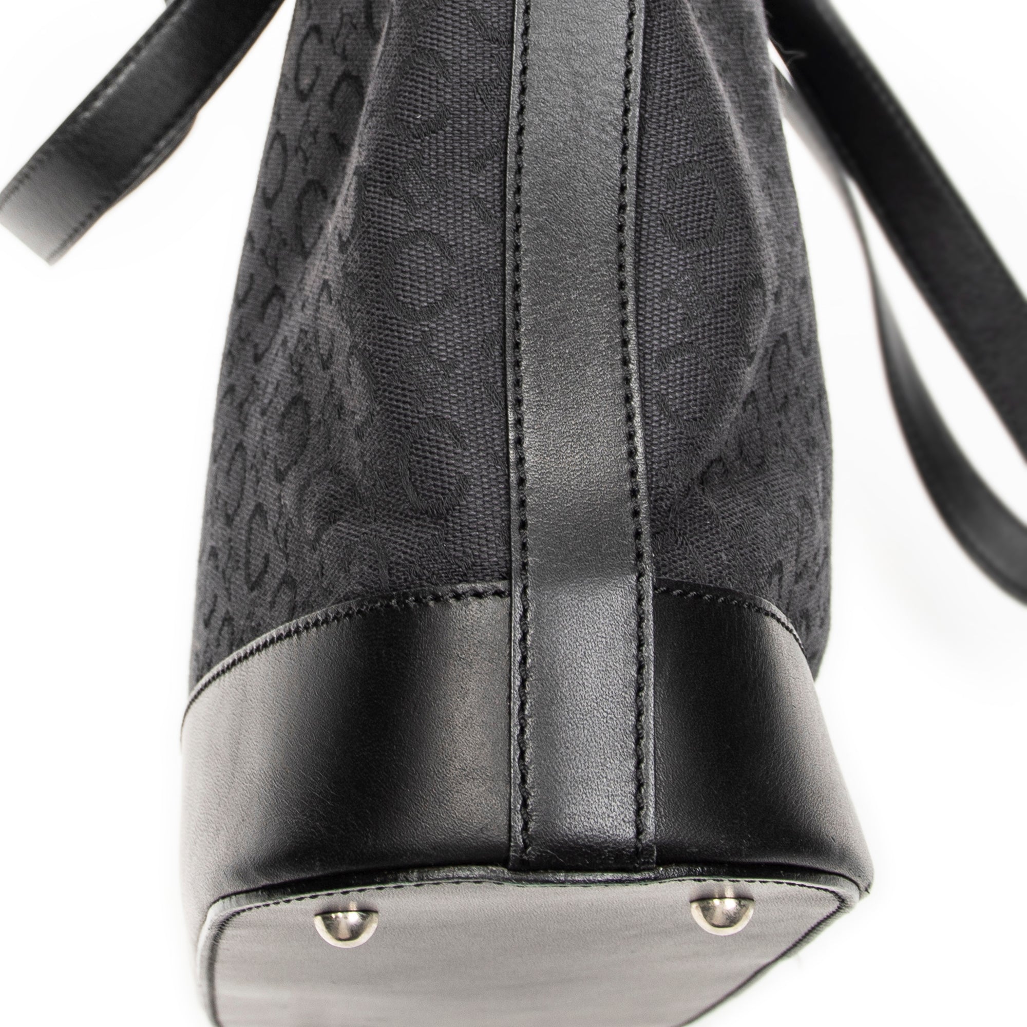 Shoulder Bag Vintage Shopping Tote Black C Macadam Canvas