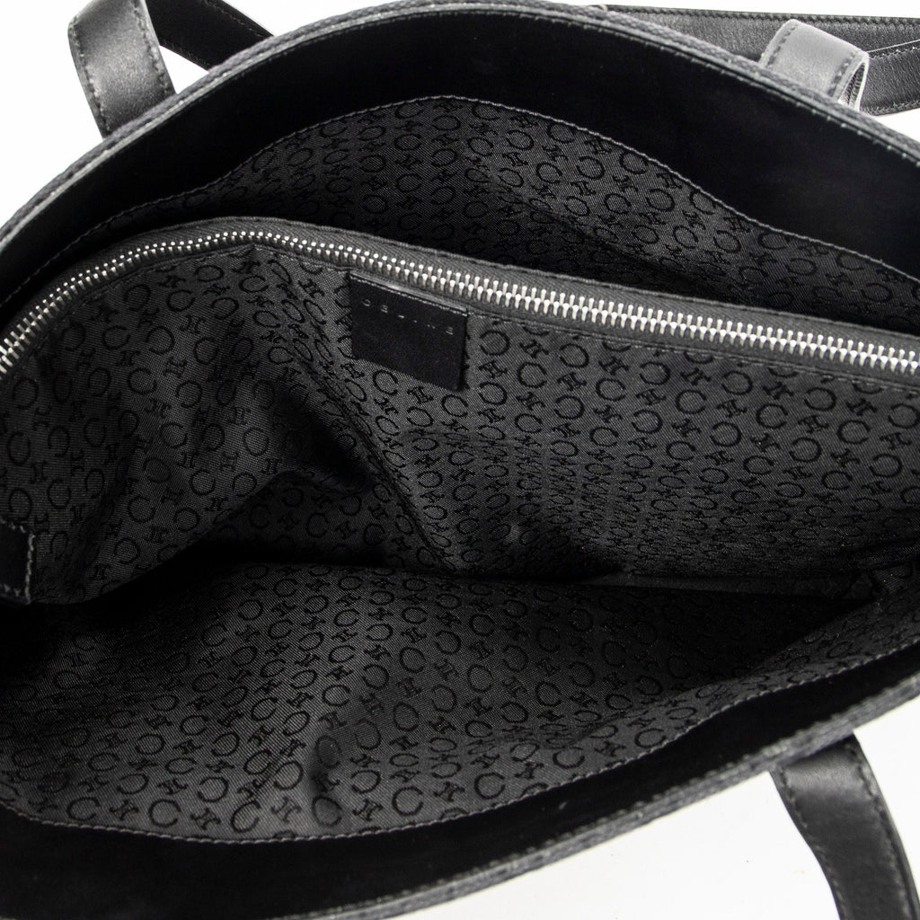 Shoulder Bag Vintage Shopping Tote Black C Macadam Canvas