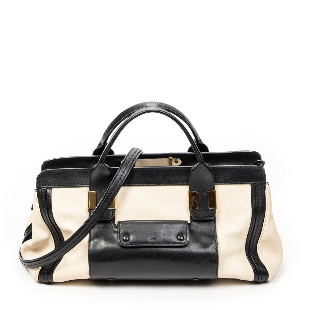 Shoulder Bag Medium Alice Satchel Ivory Calfskin Leather