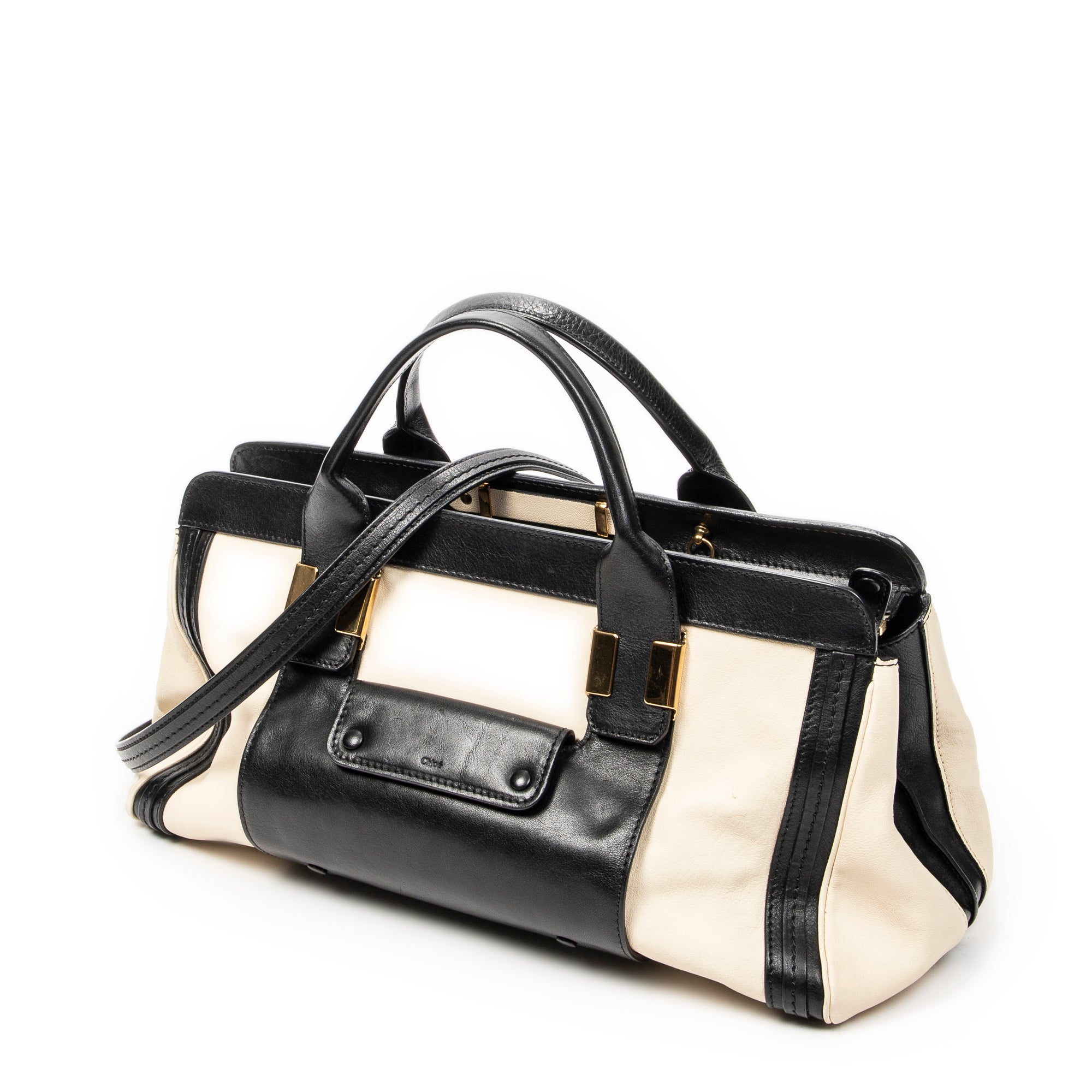 Shoulder Bag Medium Alice Satchel Ivory Calfskin Leather