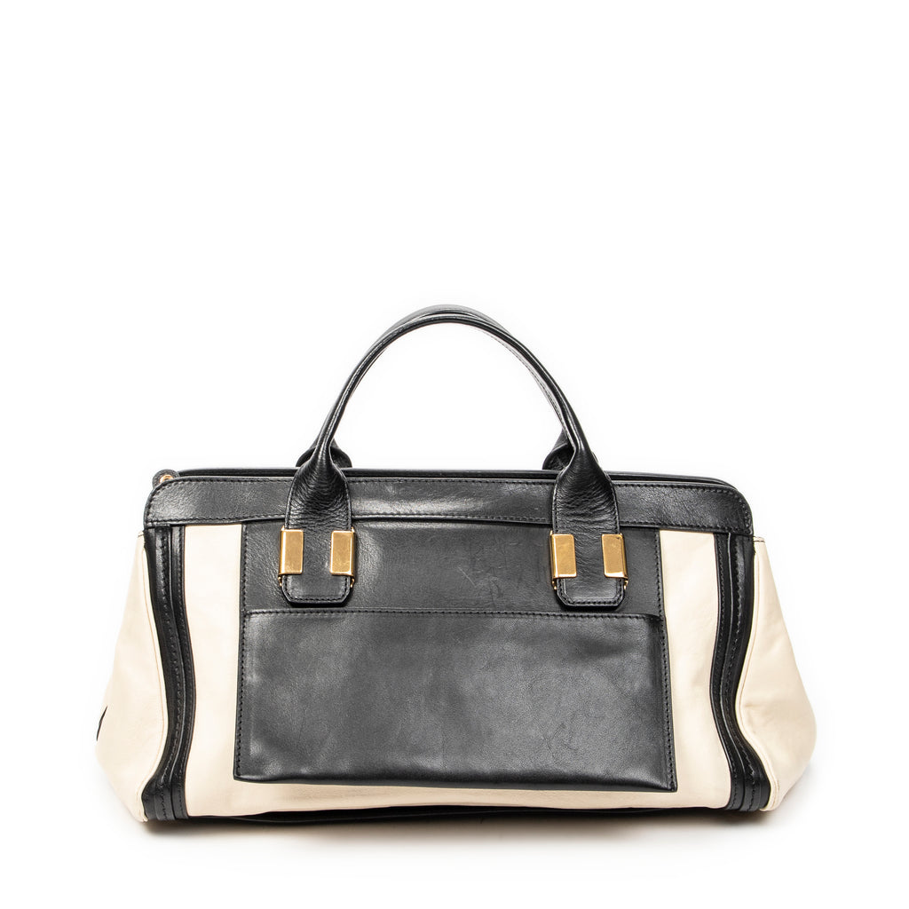 Shoulder Bag Medium Alice Satchel Ivory Calfskin Leather
