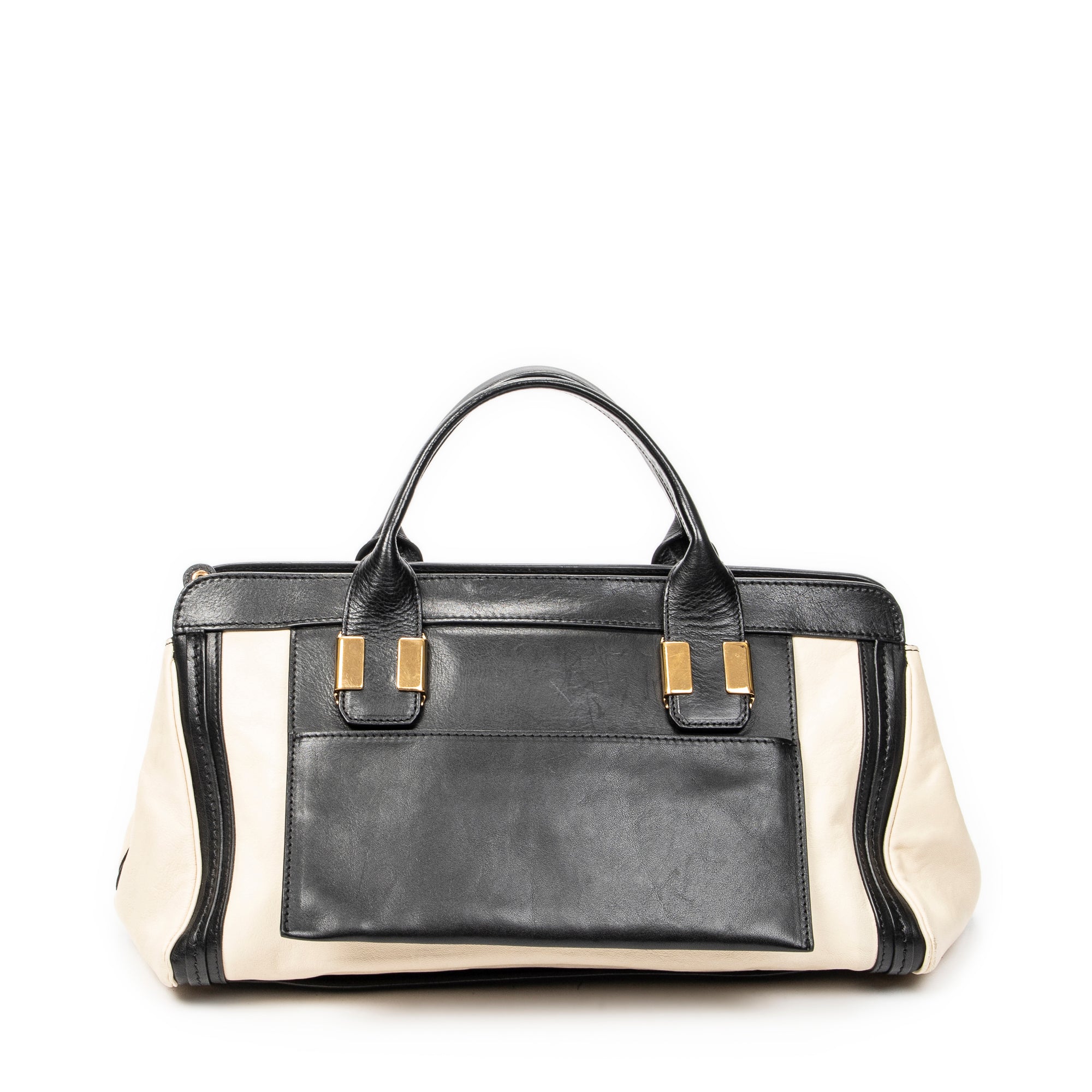 Shoulder Bag Medium Alice Satchel Ivory Calfskin Leather