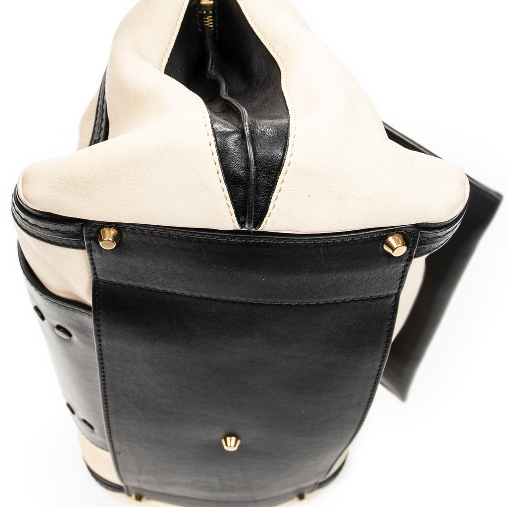 Shoulder Bag Medium Alice Satchel Ivory Calfskin Leather