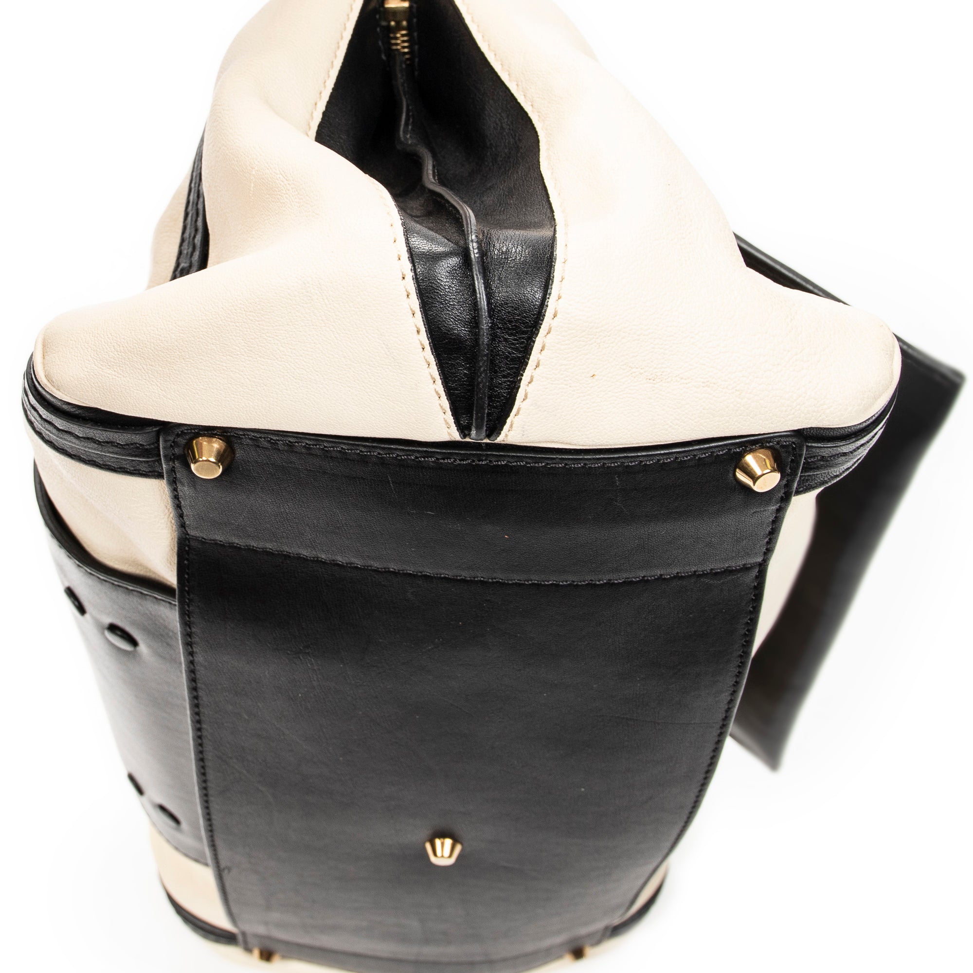 Shoulder Bag Medium Alice Satchel Ivory Calfskin Leather