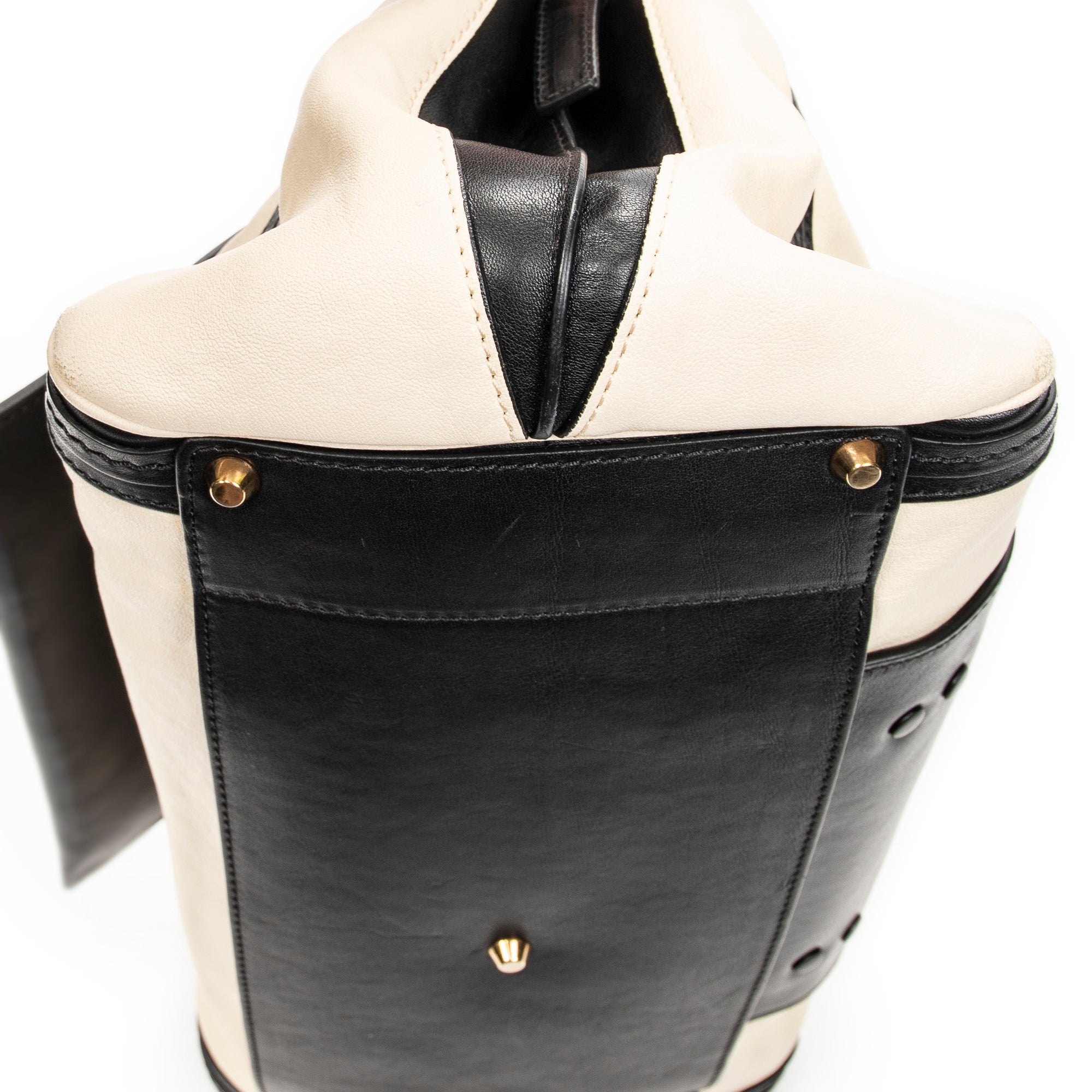 Shoulder Bag Medium Alice Satchel Ivory Calfskin Leather