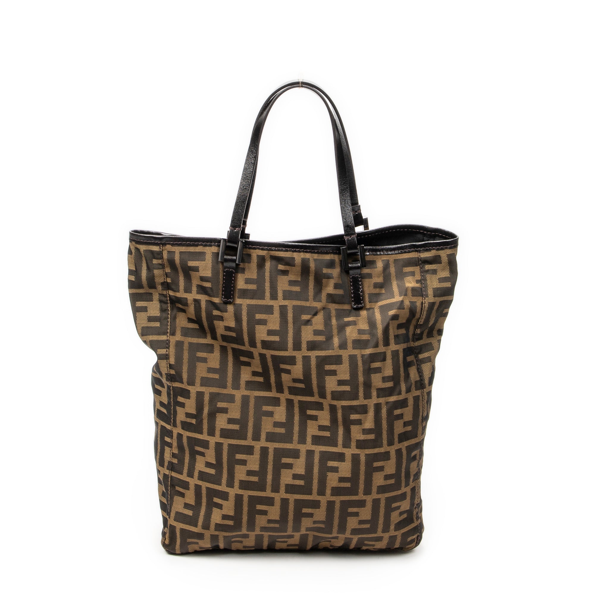 Handbag Vertical Shopping Tote Tan Zucca Nylon Canvas