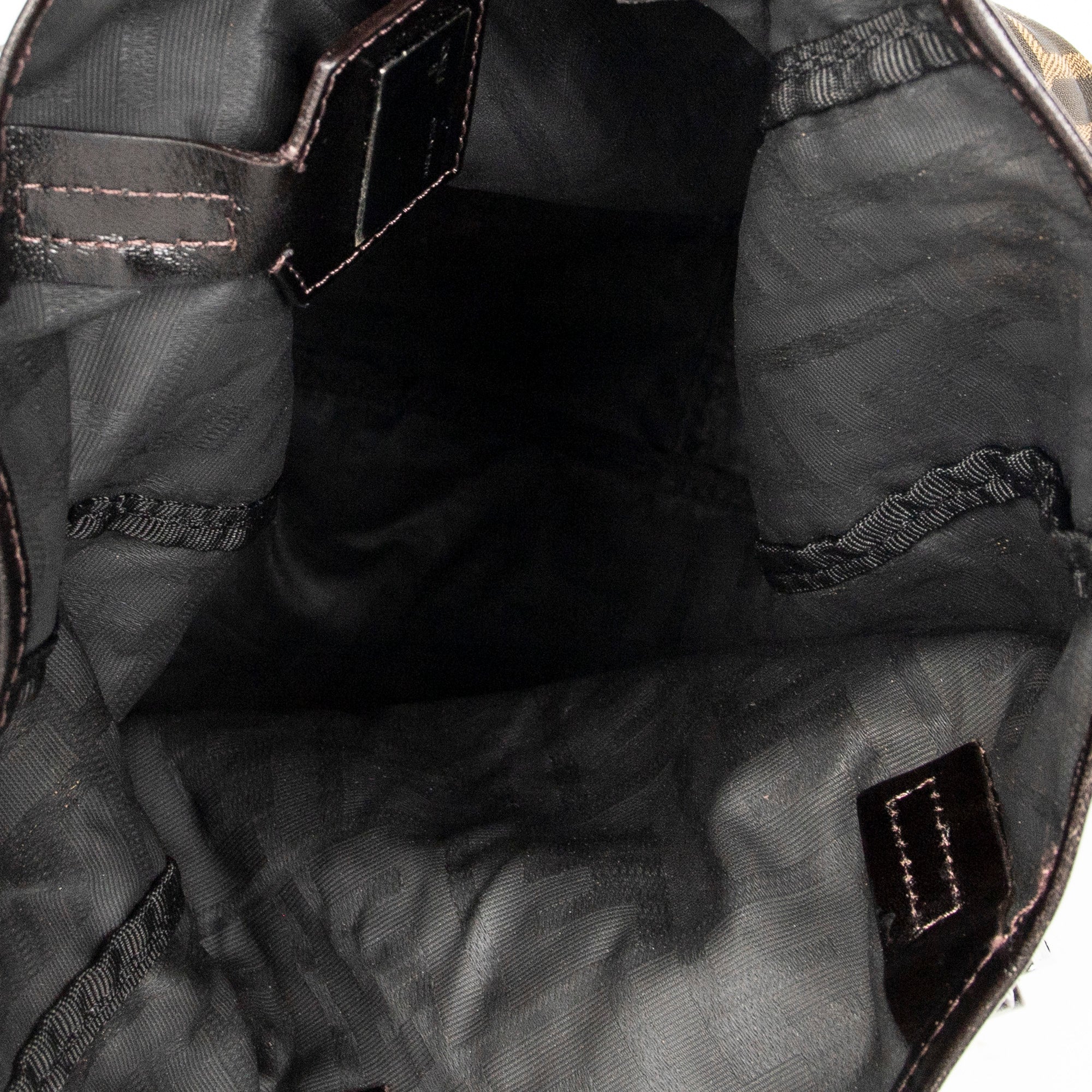 Handbag Vertical Shopping Tote Tan Zucca Nylon Canvas
