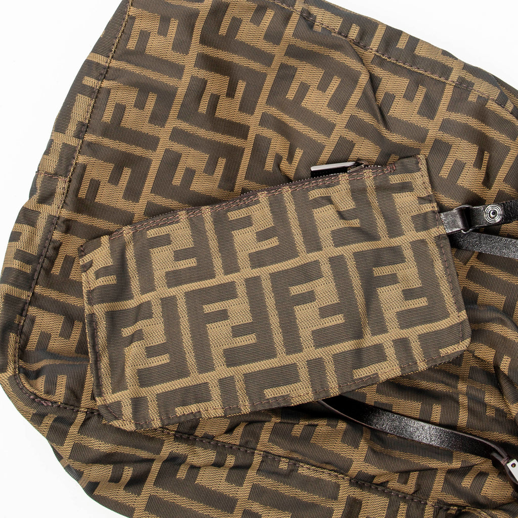 Handbag Vertical Shopping Tote Tan Zucca Nylon Canvas