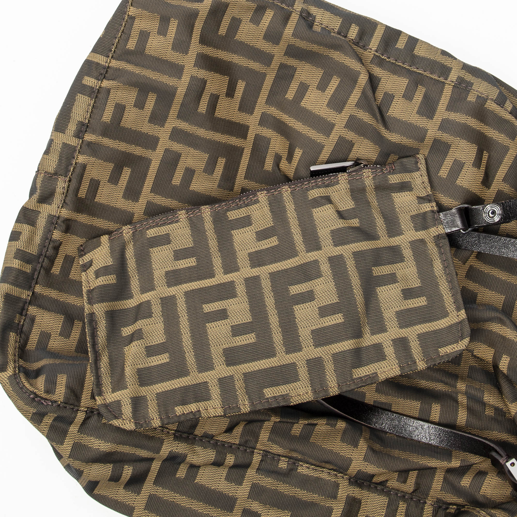 Handbag Vertical Shopping Tote Tan Zucca Nylon Canvas