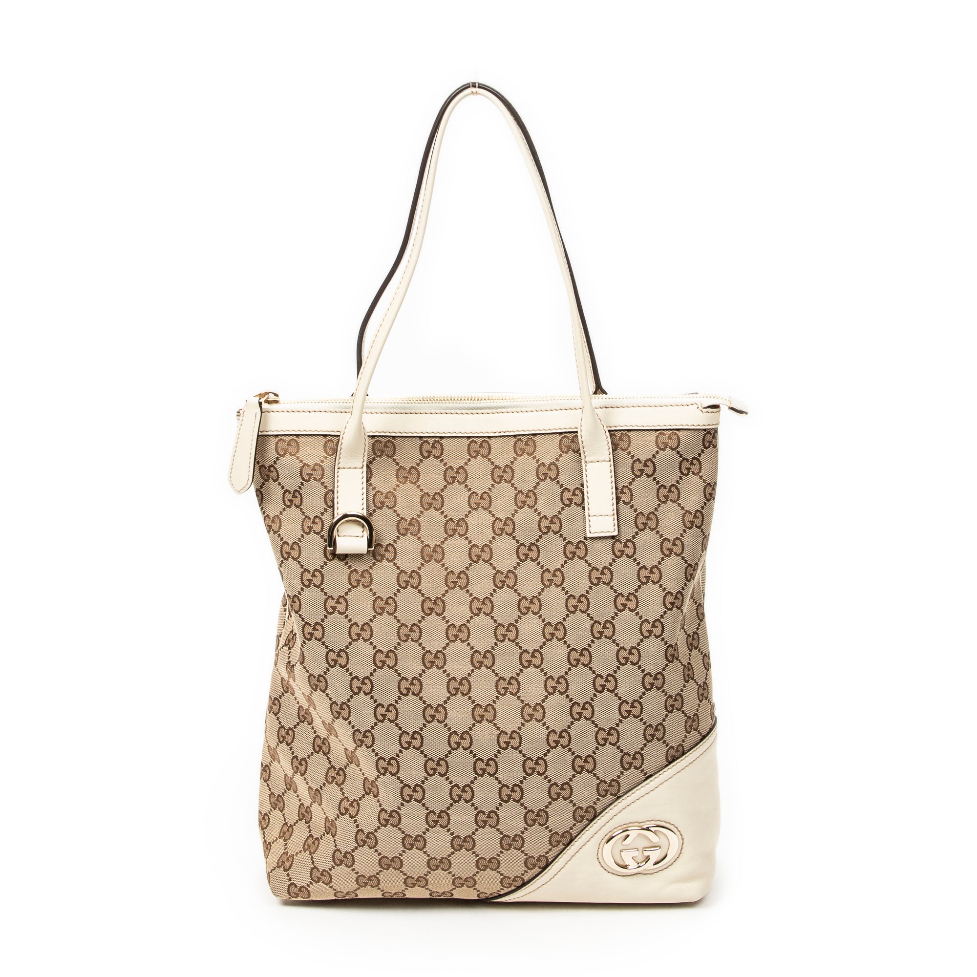 Bolso de Hombro Vertical Britt Tote Lona Monogram Marfil