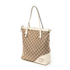 Shoulder Bag Vertical Britt Tote Ivory Monogrammed Canvas