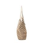 Shoulder Bag Vertical Britt Tote Ivory Monogrammed Canvas