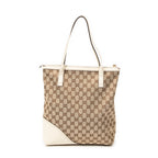 Shoulder Bag Vertical Britt Tote Ivory Monogrammed Canvas