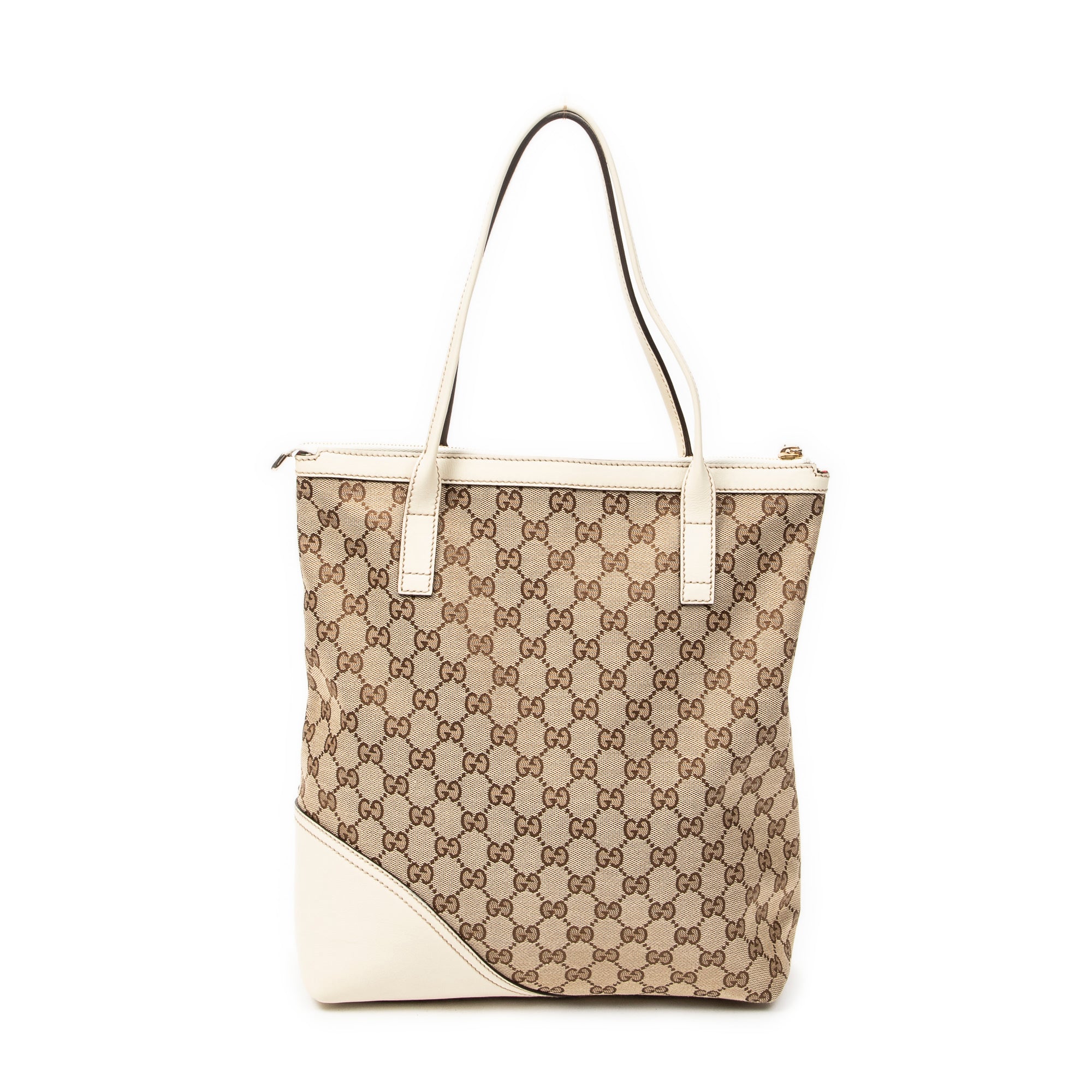 Shoulder Bag Vertical Britt Tote Ivory Monogrammed Canvas