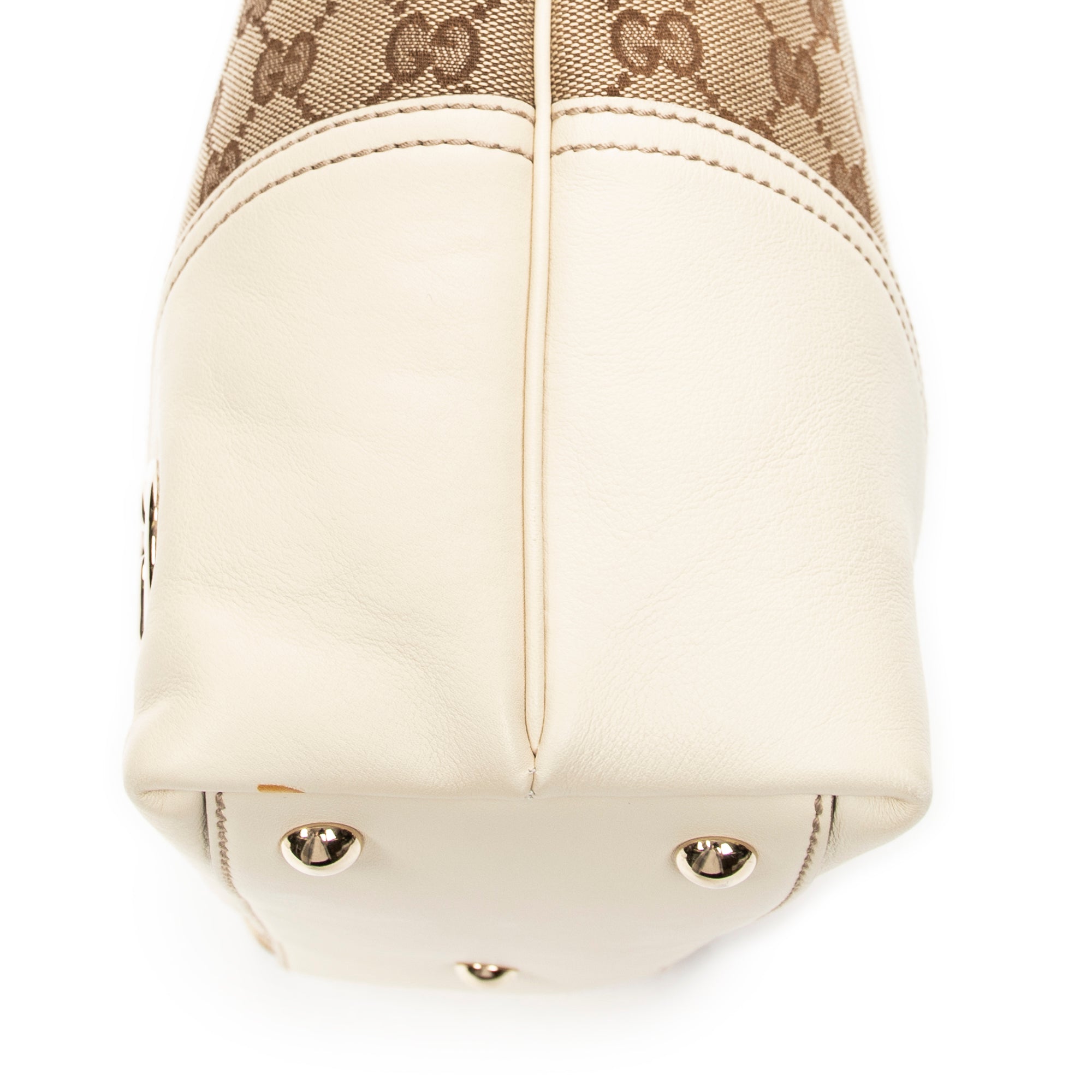 Shoulder Bag Vertical Britt Tote Ivory Monogrammed Canvas