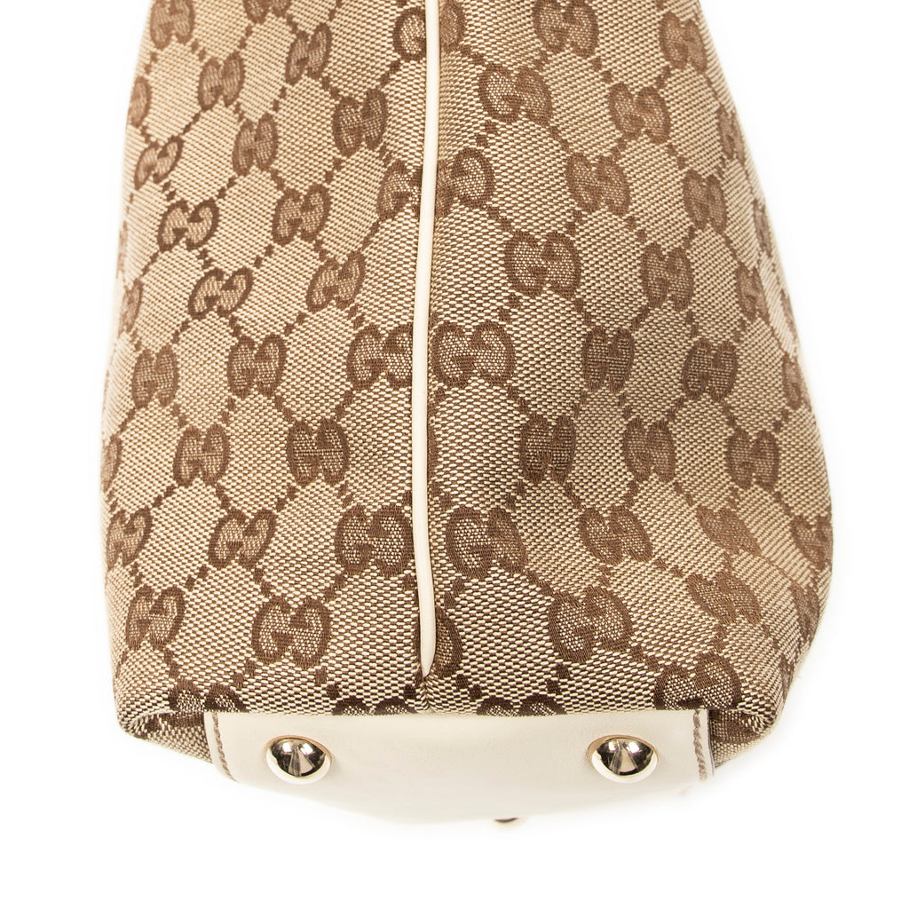 Shoulder Bag Vertical Britt Tote Ivory Monogrammed Canvas
