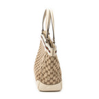 Shoulder Bag Web Mayfair Tote Beige Monogrammed Canvas