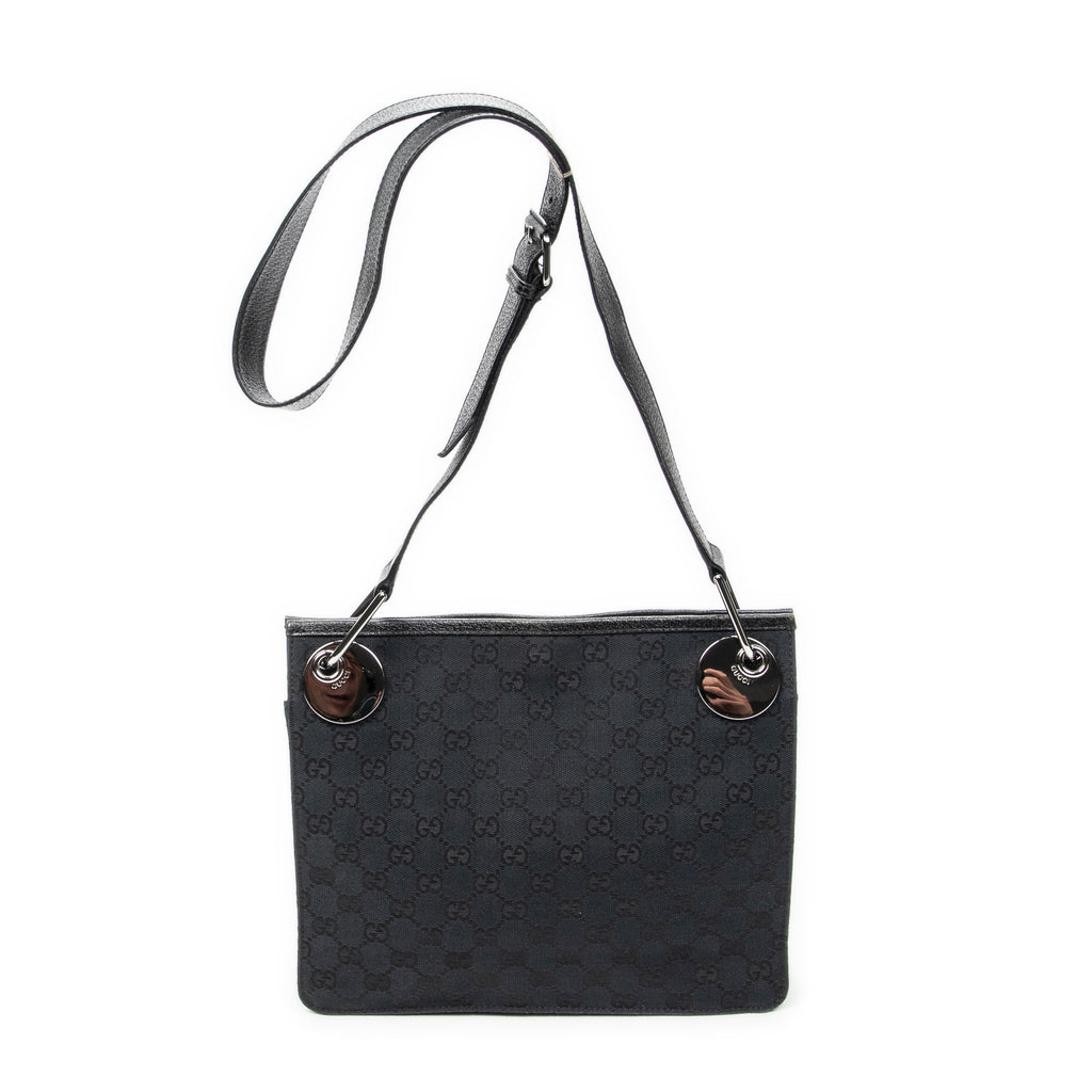 Shoulder Bag Eclipse Square Crossbody Black Monogrammed Canvas