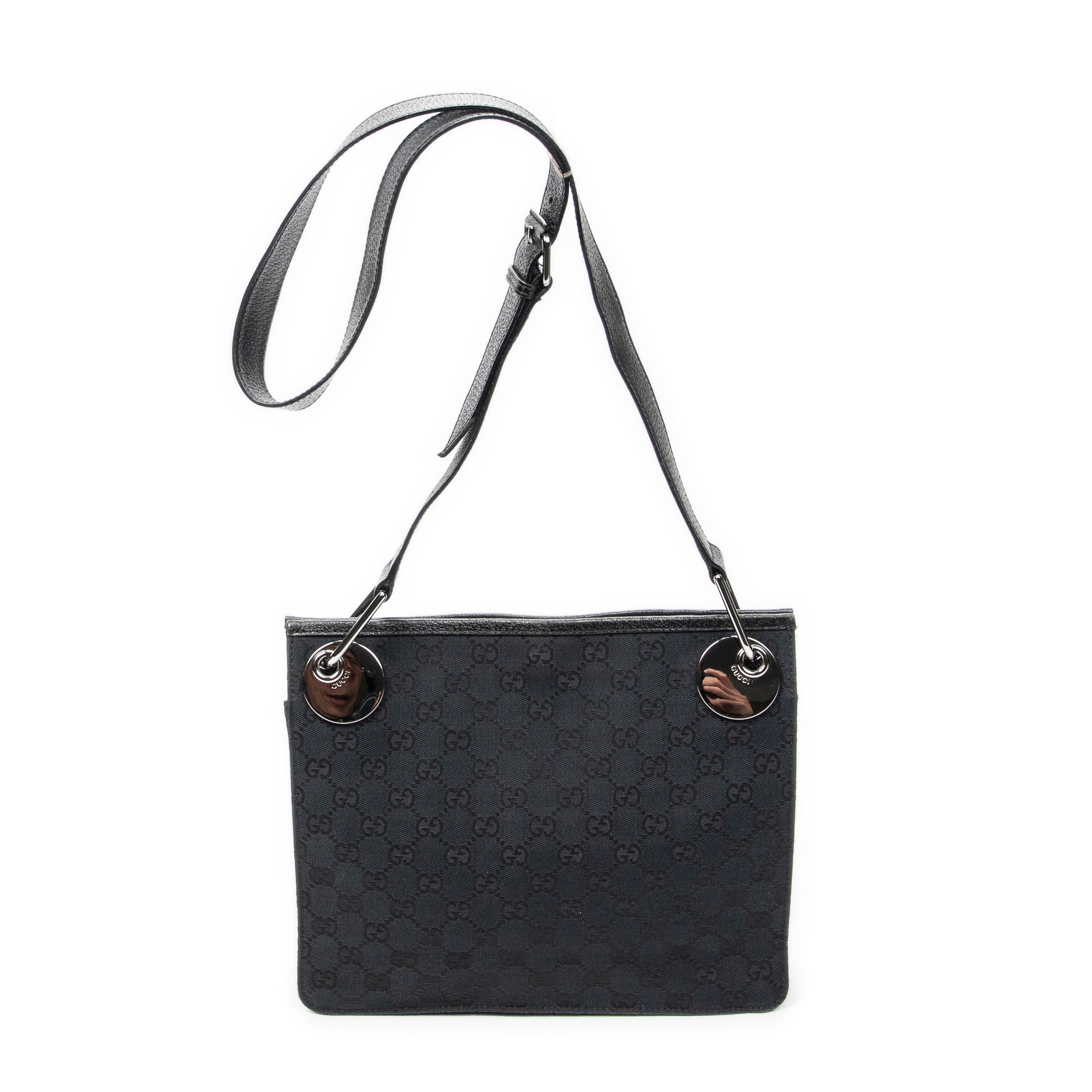 Shoulder Bag Eclipse Square Crossbody Black Monogrammed Canvas