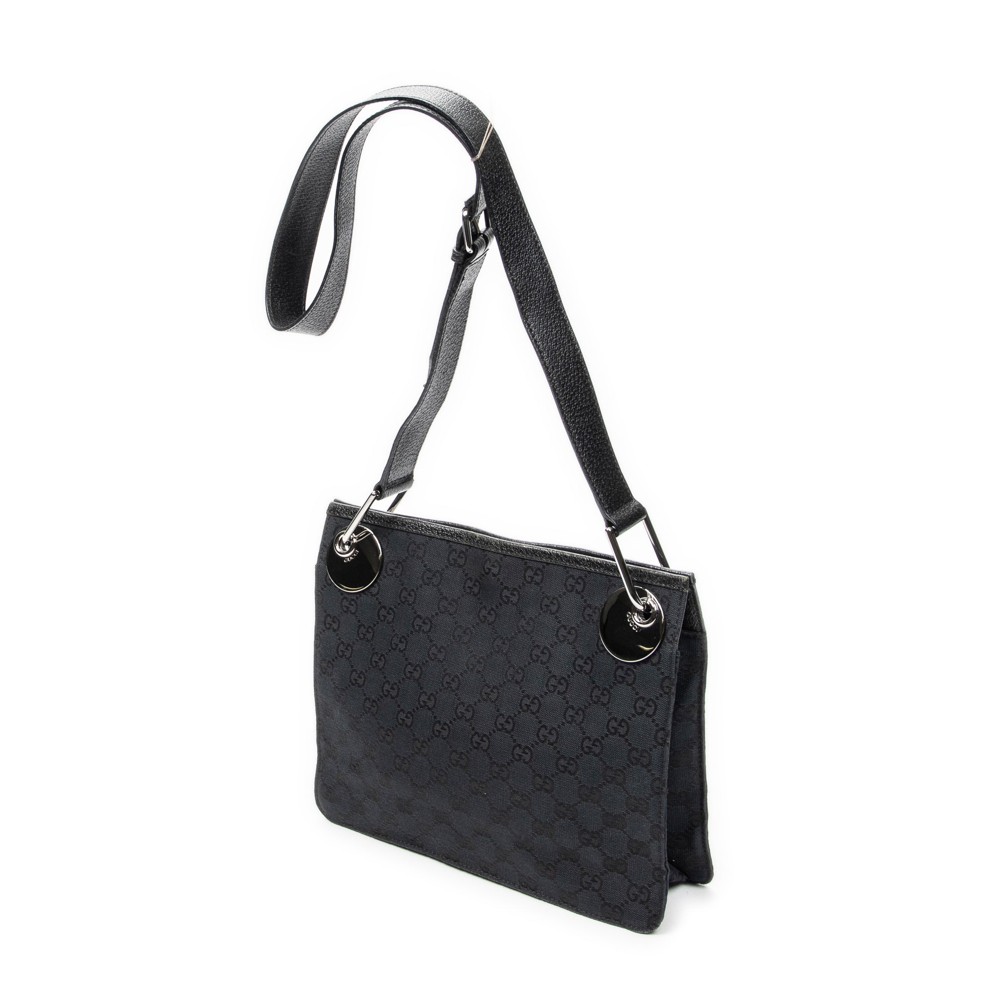 Bandolera Eclipse Square Crossbody Lona Monogrammed Negra