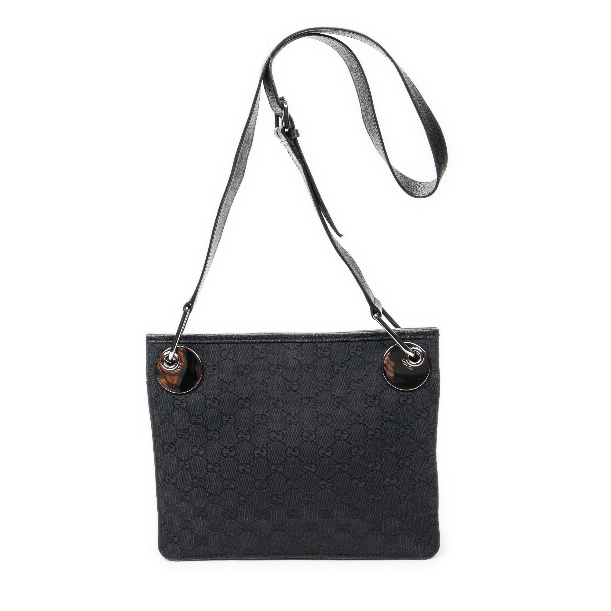 Shoulder Bag Eclipse Square Crossbody Black Monogrammed Canvas